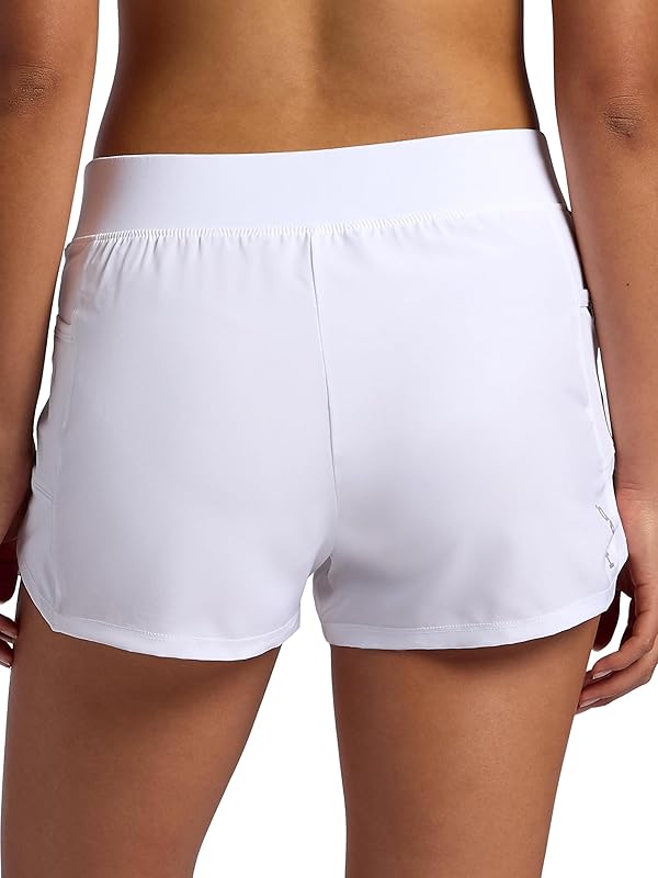 HEAD Women’s Vigor Short, Relaxed Fit, Mid-Rise, Stretch Lightweight Material, Moisture-Wicking, Built-in Underwear Liner, Stark White, X-Small by HEAD - Image 2