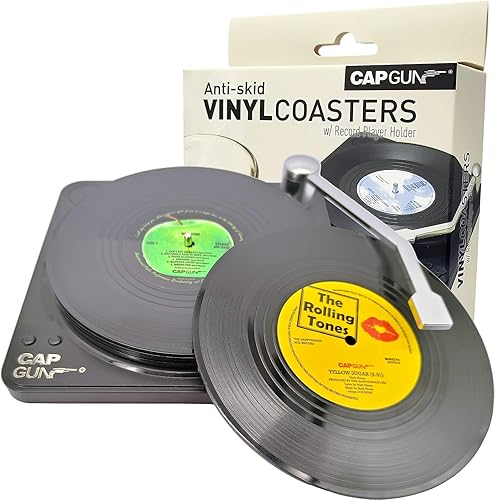 6 posavasos de vinilo para discos, almohadillas de bebidas únicas con temática musical, divertidos regalos de inauguración de la casa para hombres y