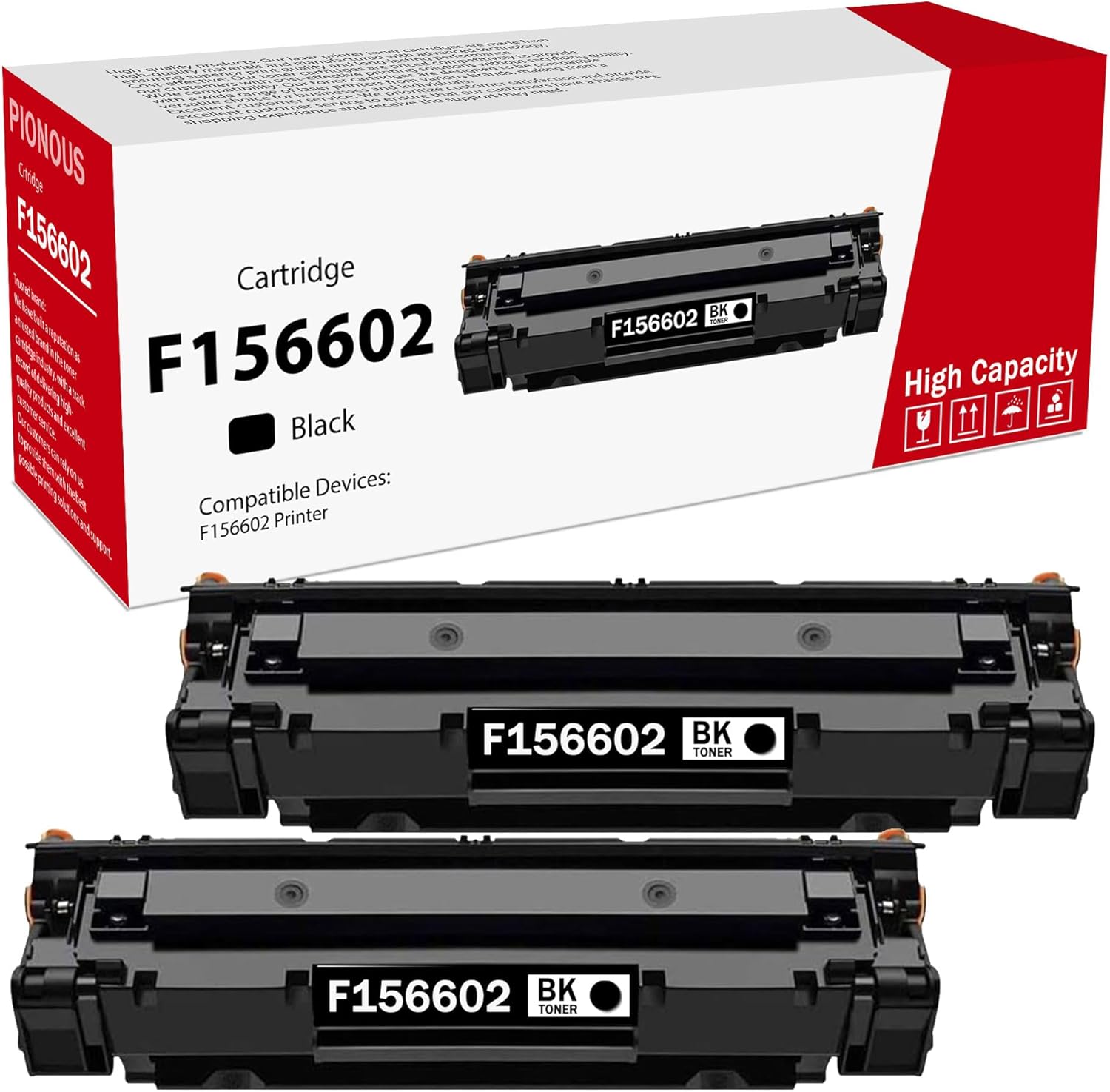 F156602 Black Toner Cartridge (2-Pack) - Replacement for Canon F156602 Cartridge Compatible with F156602 Printer