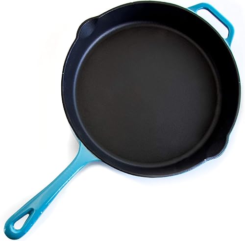 Vista 14 de Megachef Sartén de hierro fundido esmaltado, 10.25 pulgadas, rojo