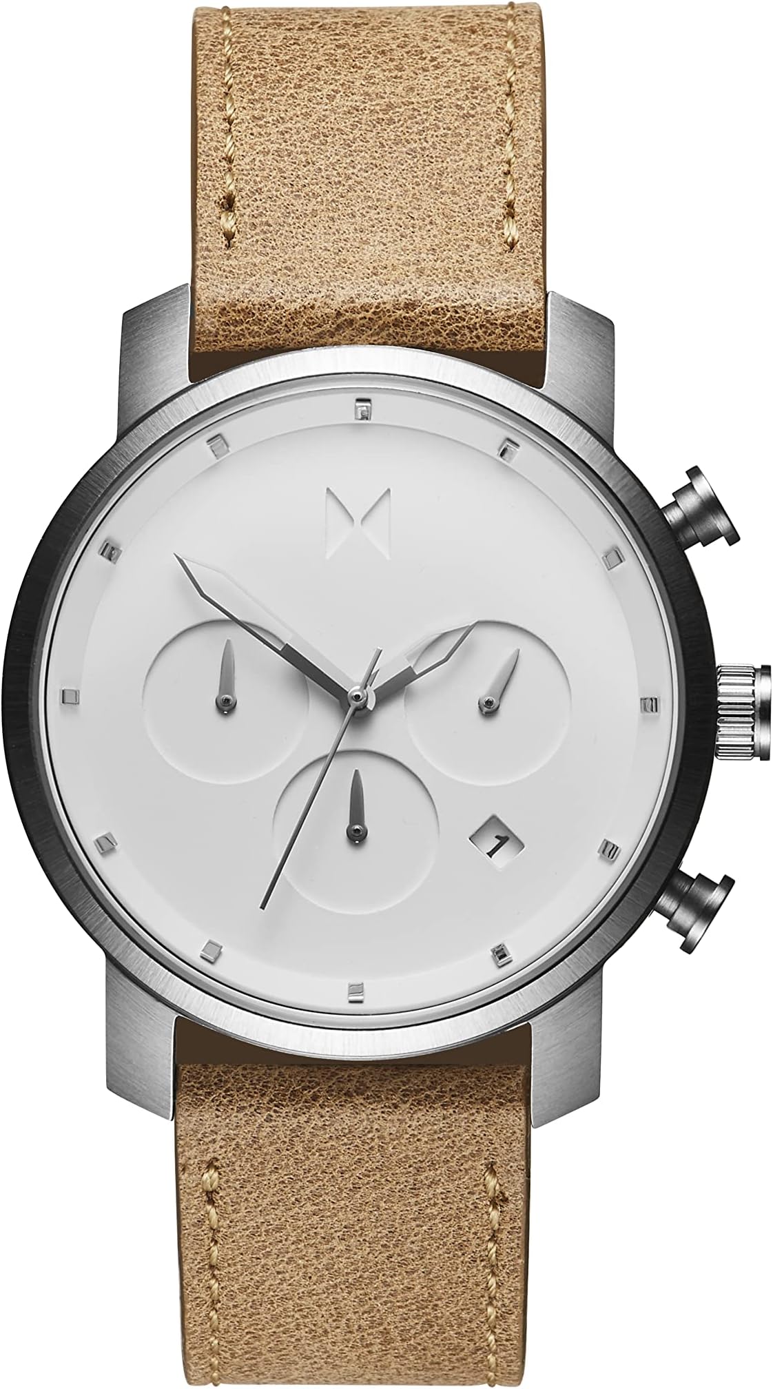 MVMT Analogue Quartz Watch for Men with Beige Leather Strap - D-MC02-WT