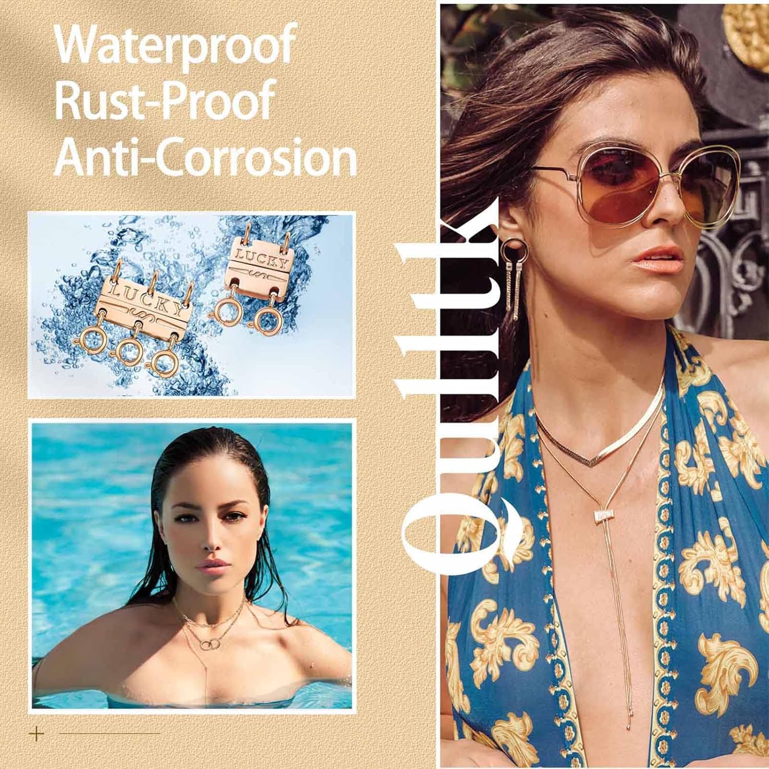 Lucky Necklace Separator for Layering Strong Magnetic Clasps, 14K Gold and Silver Multiple Necklace Clasps for Layered Look - Image 4