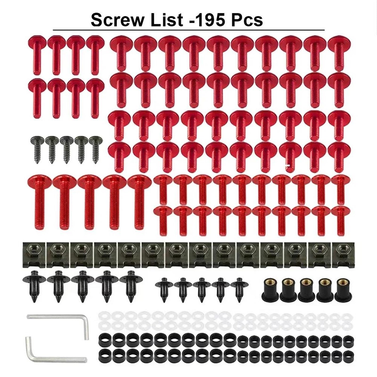 Kit De Clips Et Écrous Boulons Carénage pour Yamaha YZF R7 R6 R1M R3 R1 R1S R125 600R R6S XJR1300 XJR 1300 MT09 MT07(Noir)
