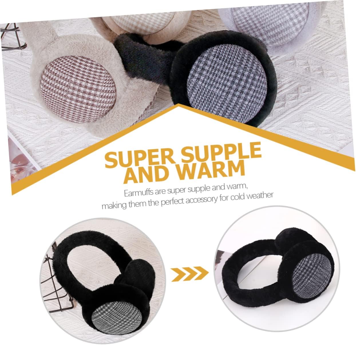 BESPORTBLE 1pc Plush Earmuffs for Women Men Boys and Girls Adults Winter Warm Ear Cover Riding Earmuff Ski