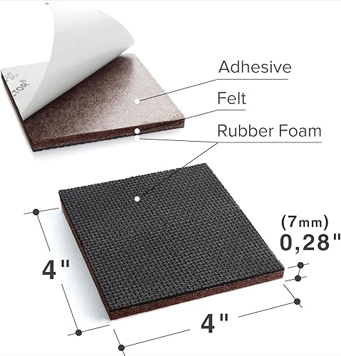 Miniatura 3 de X-PROTECTOR Almohadillas antideslizantes para muebles  8 pinzas de muebles de alta calidad de 4 pulgadas. Patas de goma autoadhesivas para muebles
