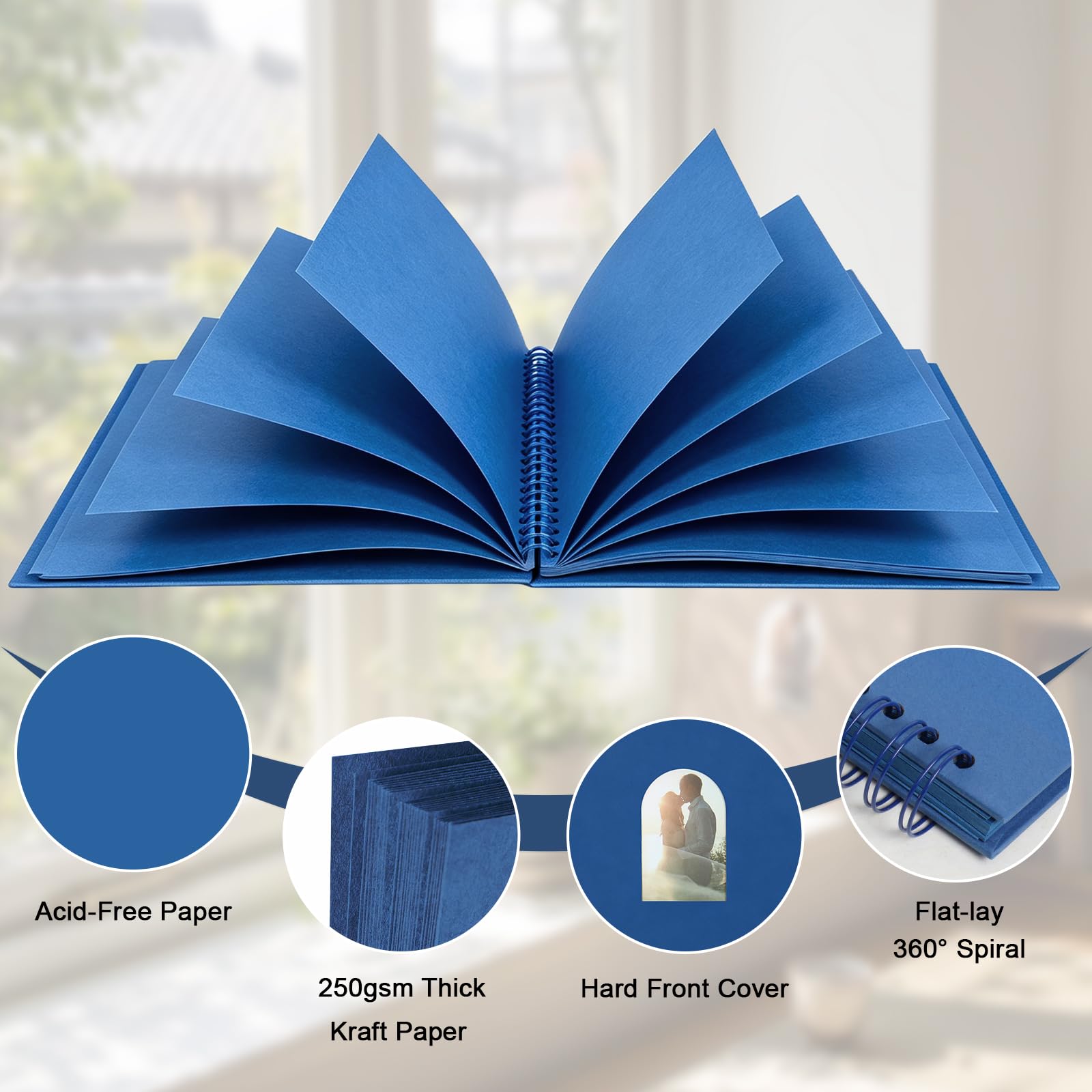 RECUTMS Album per scrapbooking, 60 pagine, in carta kraft, 30,5 x 30,5 cm