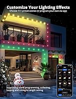 Vista 8 de APPECK Luces permanentes para exteriores para casa, 100 pies con 90 LED, 60 lm blanco cálido con cubierta sólida, tira de luces LED inteligentes
