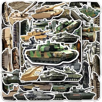 Tank Stickers |50Pcs Tank Waterproof Vinyl Decals for Water Bottles Laptop