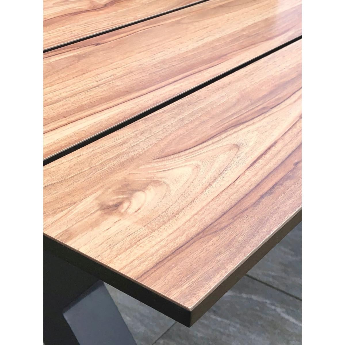 Table de Jardin & 2 Bancs Vancouver 210cm Gris Anthracite