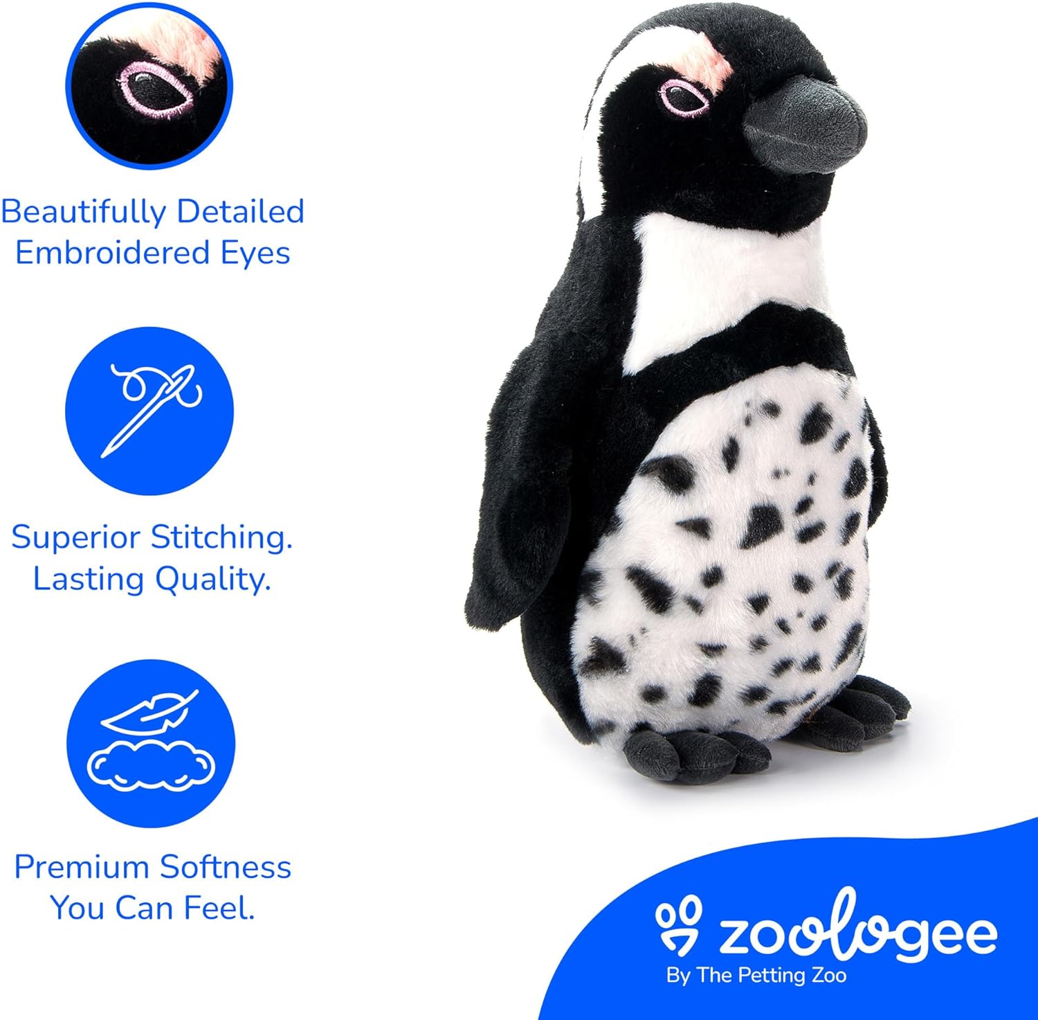 The Petting Zoo ABF Penguin Stuffed Animal Plushie, Gifts for Kids, Earth Keeperz Sealife Animals, Zoologee ABF Penguin Plush Toy, 12 inches
