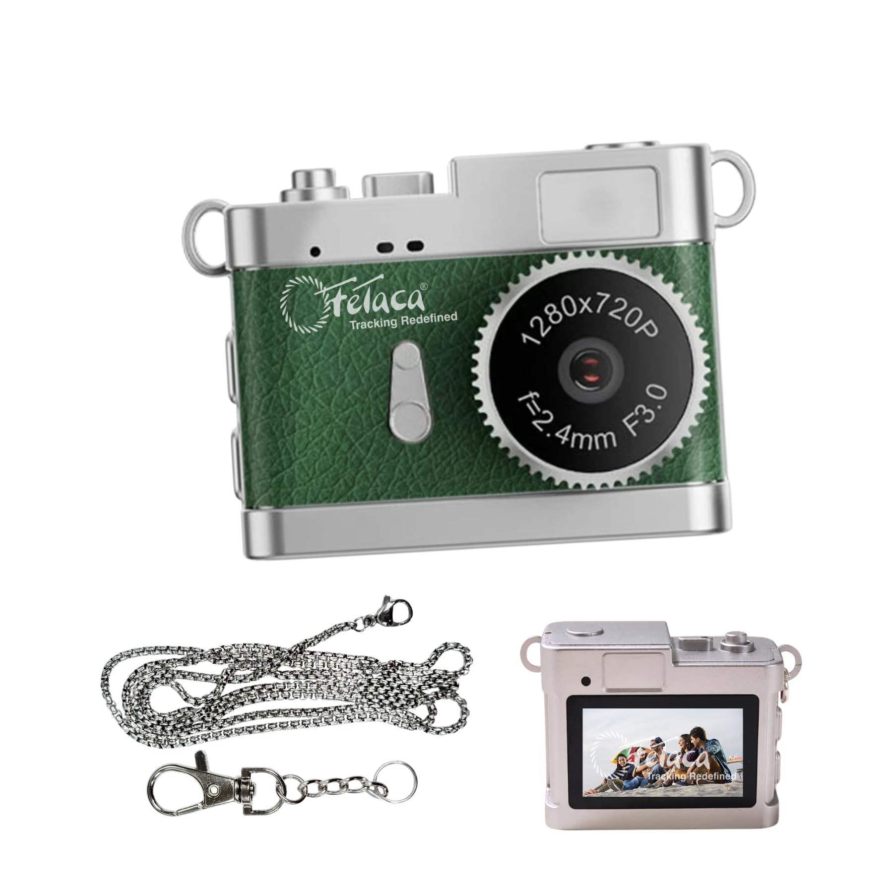 Mini Digital Camera with Filter Modes, HD Video, Flashlight & Keychain – Portable Cute Vlogging Camera for Travel, Gifts & Fun (Dark Green)