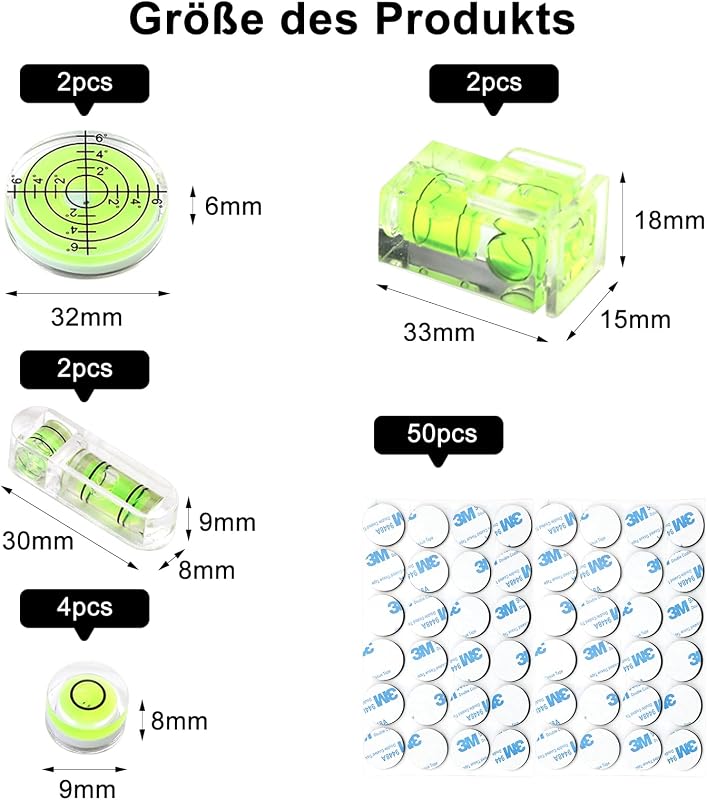 UOCAI 10 db Mini Szintmérő Szellőzővel, Kicsi Libella Kamera és Lakóautó Szereléshez