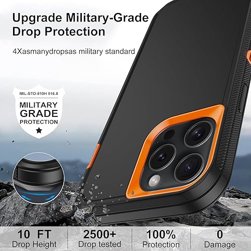 Miniatura 4 de Annymall Funda para iPhone 13 Pro Max con 2 protectores de pantalla, protección contra caídas a prueba de golpes, cuerpo completo, resistente, 3