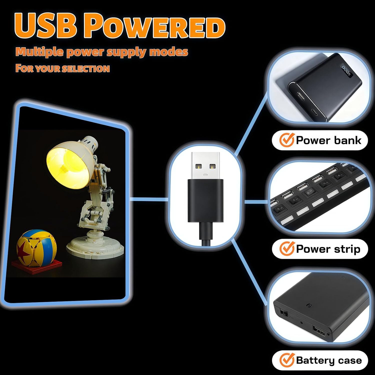 Decorative Light Accessories Compatible with Lego 21357 Pixar Luxo Jr Building Blocks Model Only Led Lights NOT Included The Model image 3
