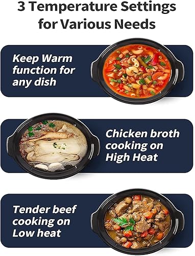 Miniatura 4 de Kooc - Olla lenta programable de 8,5 cuartos (con 5 forros gratis) + 3 paquetes de 30 forros adicionales para una fácil limpieza, olla mejorada,