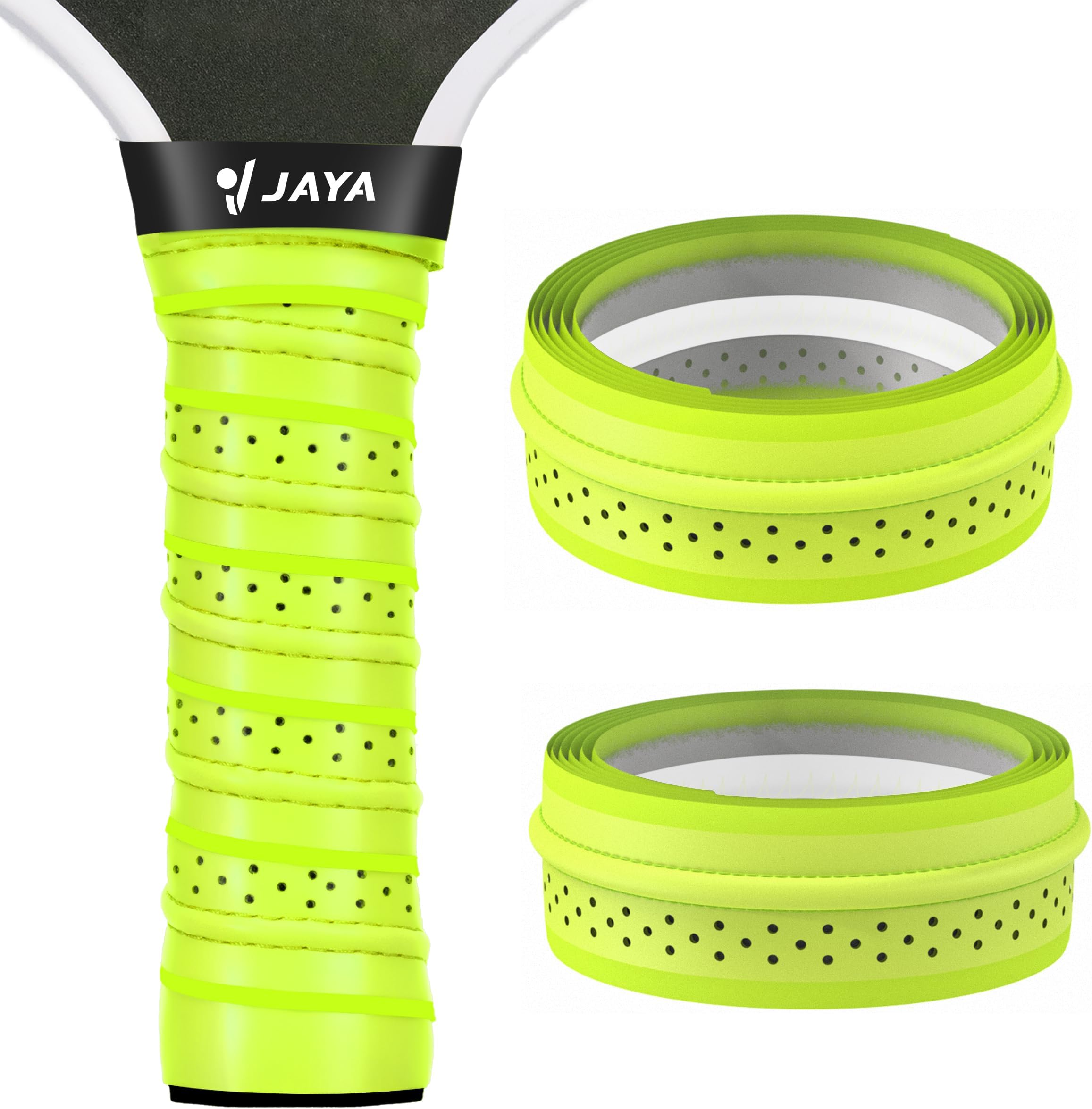 JAYA5Pack Extra-Length Pickleball Paddle Grip Tape – Ergonomic Design, Moisture-Wicking Overgrip with Ventilated Holes for Pickleball, Tennis, Racquetball & More – Shock-Absorbing & Comfortable