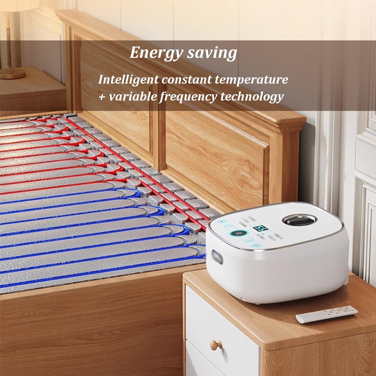Beheizter Bodenteppich, Wasserbeheizter Kang, Intelligente Wasserzirkulation Mit Konstanter Temperatur, 1000 W Elektrisch Beheizte Matratzenauflage Für Tatami, Bett, Boden(3 m²)