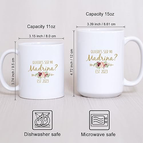 Miniatura 2 de Quieres Ser Mis Padrinos De Bautizo Madrina Gifts In Spanish Madrina Proposal Quieres Ser Mi Madrina Godparent Taza de café Padrinos De Bautizo