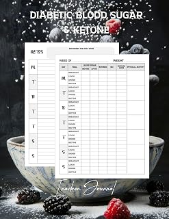 Blood Sugar and Ketone Tracker Journal: A Simple Daily Logbook to Keep Track of Glucose, Ketones, GKI, Insulin, Physical Activity, and Notes. Diabetic Diary, Record for 1 Year. 8.5x11 Inch. 121 pages.