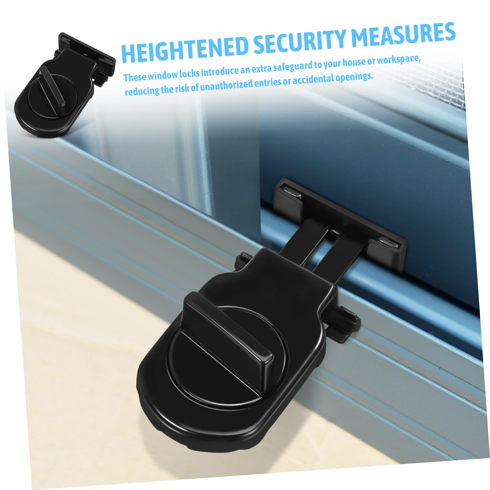 NUOBESTY 4 Ensembles Serrures De Fenêtre Ajustables Pour Fenêtres Coulissantes Verrous De Universels Avec Protection 2 Pièces * 4