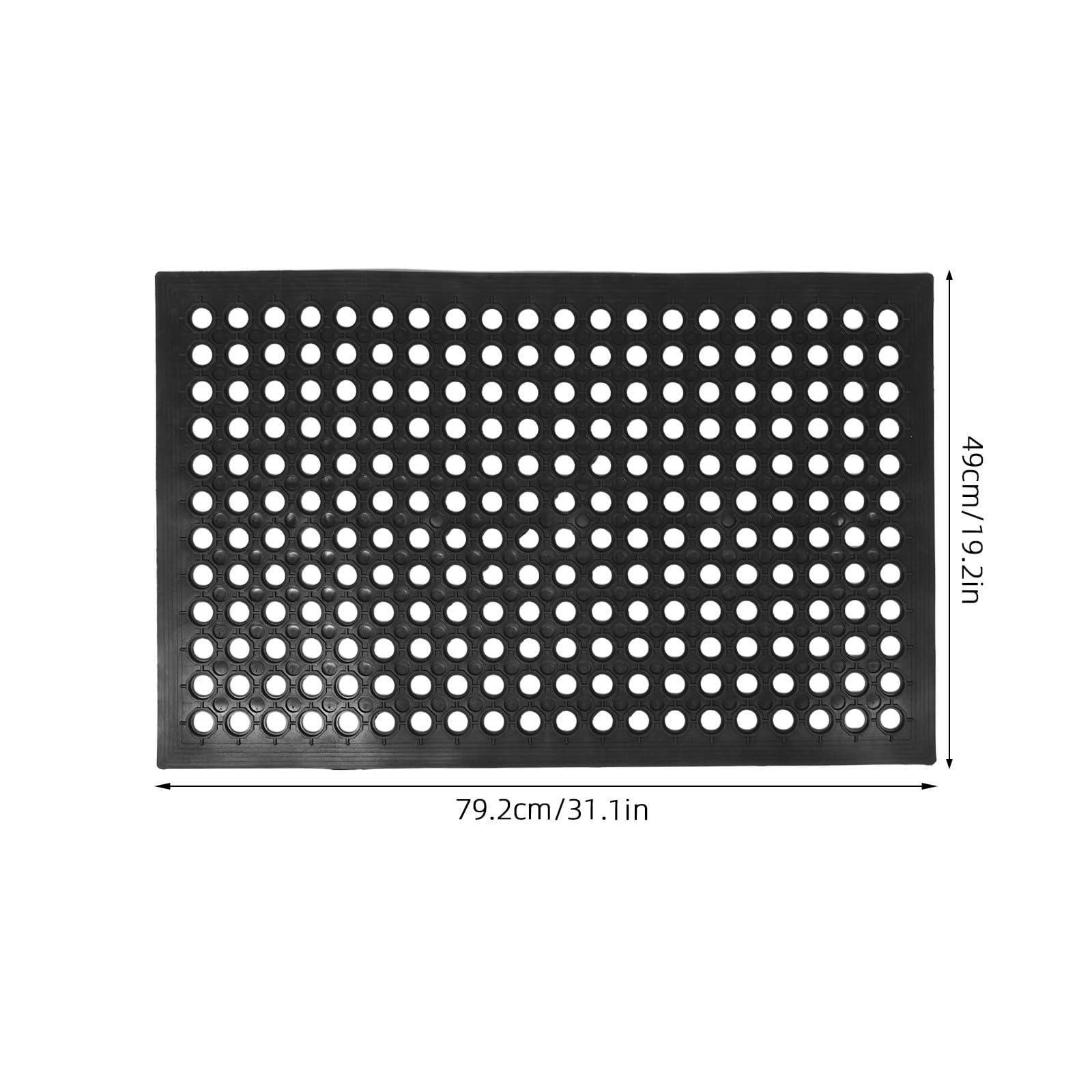 Ciieeo Tappeto Cucina Antiscivolo in Gomma Protezione Bordi Assorbente Resistente per Cucina e Ufficio Nero