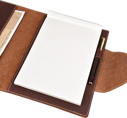 Miniatura 5 de AZXCG Funda de cuero para cuaderno, carpeta de cuaderno A6, tarjeteros personalizados, regalos de Navidadoficina para mujereshombres, marrón