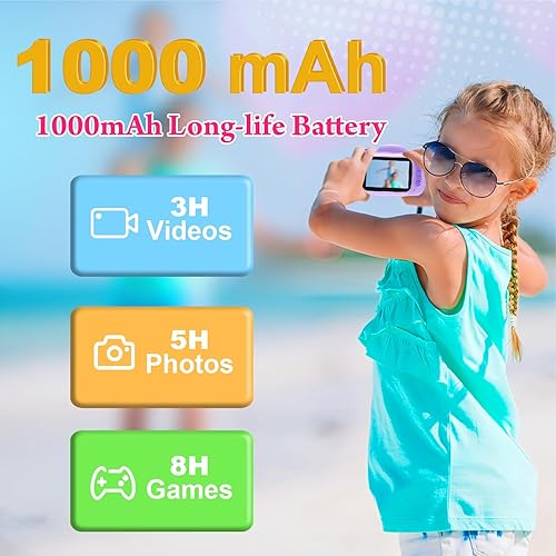 Miniatura 6 de Cámara de impresión instantánea para niños, cámara digital instantánea para niños de 3.5 pulgadas con fotos y videos HD de 1080P, regalos de