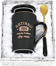 Joymaking Coffee Mug 2026 Retirement Gift for Men Funny Retired Gifts for Dad - Not My Problem Any More - Retirement Gifts for Office Coworkers, Boss, Husband, Dad, Brother, Friends, 14oz Black