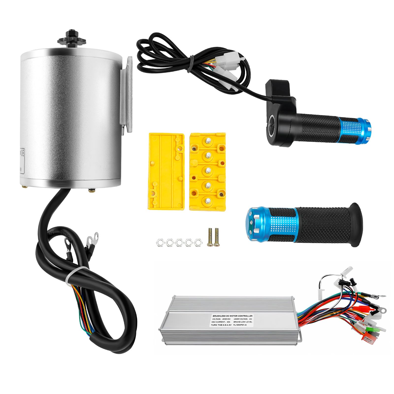24V 36V 48V Electric Bicycle Conversion Kit E-Bike Wheel Motor Kit with Chain Freewheel Motor Controller Accelerator Handle Electric Bike Motor Controller Kit for Regular Bicycles