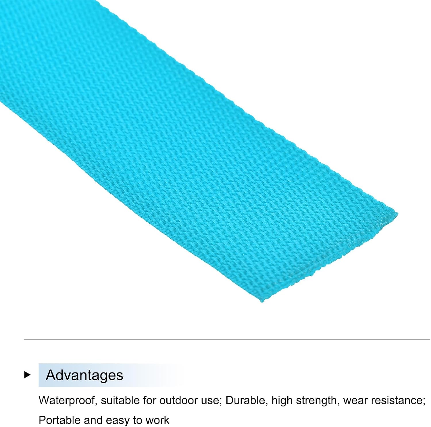 MECCANIXITY Lightweight Polypropylene Webbing Strap 2" 10 Yard Backpack Strapping Band Aquamarine Blue for Outdoor Luggage Cargo Straps