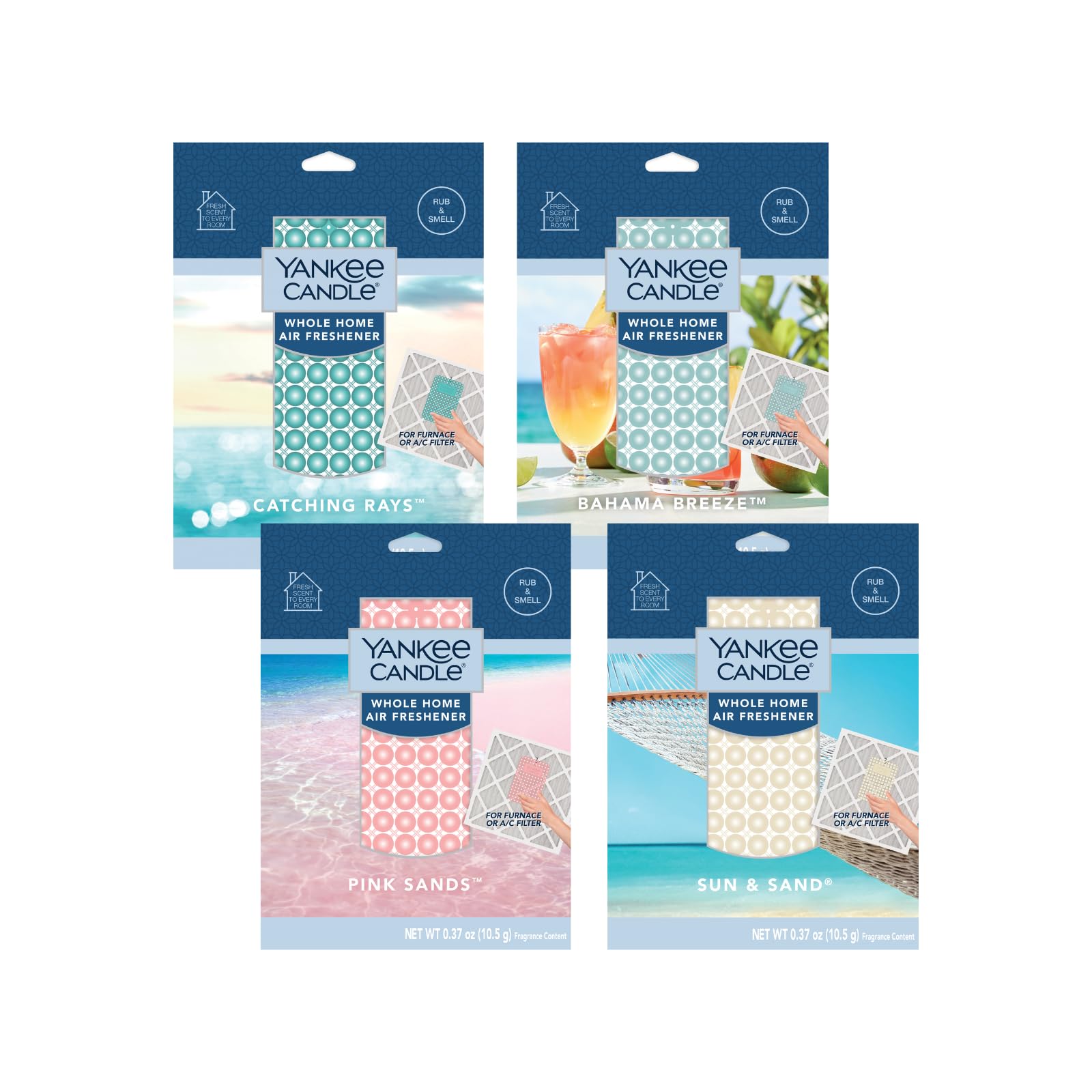 Yankee Candle Whole Home Air Freshener Variety Pack (Bahama Breeze, Catching Rays, Sun and Sand, &amp; Pink Sands) (1ea / Pack of 4)