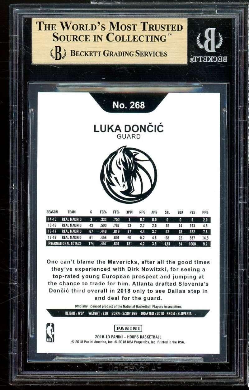 Luka Doncic Rookie Card 2018-19 Hoops #268 BGS 9.5 (9.5 9 9.5 9.5) - Basketball Slabbed Rookie Cards