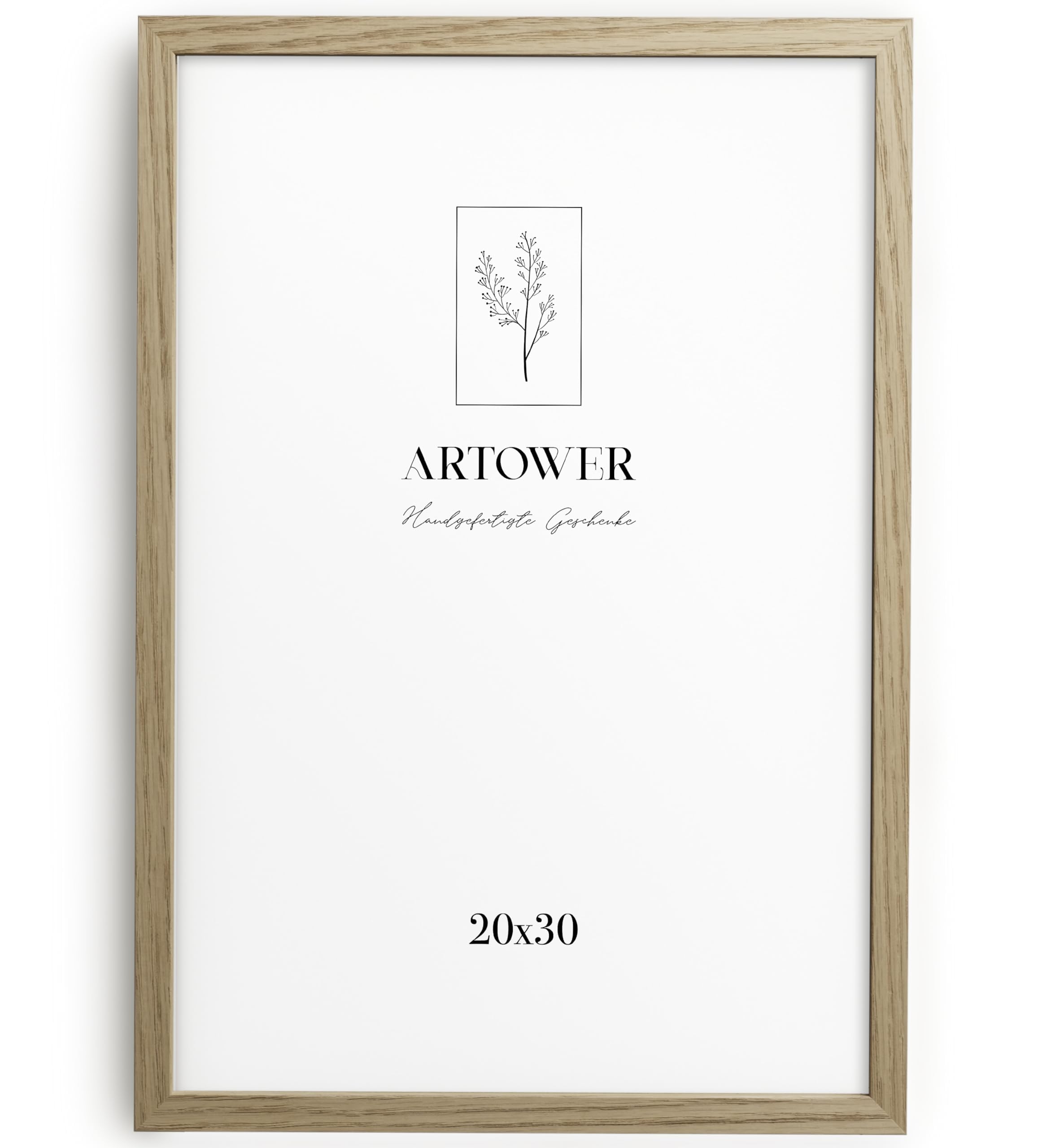 Artower® Bilderrahmen für 20 x 30 cm Natur Holz Eiche Dünner Rahmen | Posterrahmen Groß Vintage Collage | Picture Frame 20x30cm | Holzrahmen Holz-Bilderrahmen | Holzbilderrahmen Poster Rahmen Echtholz