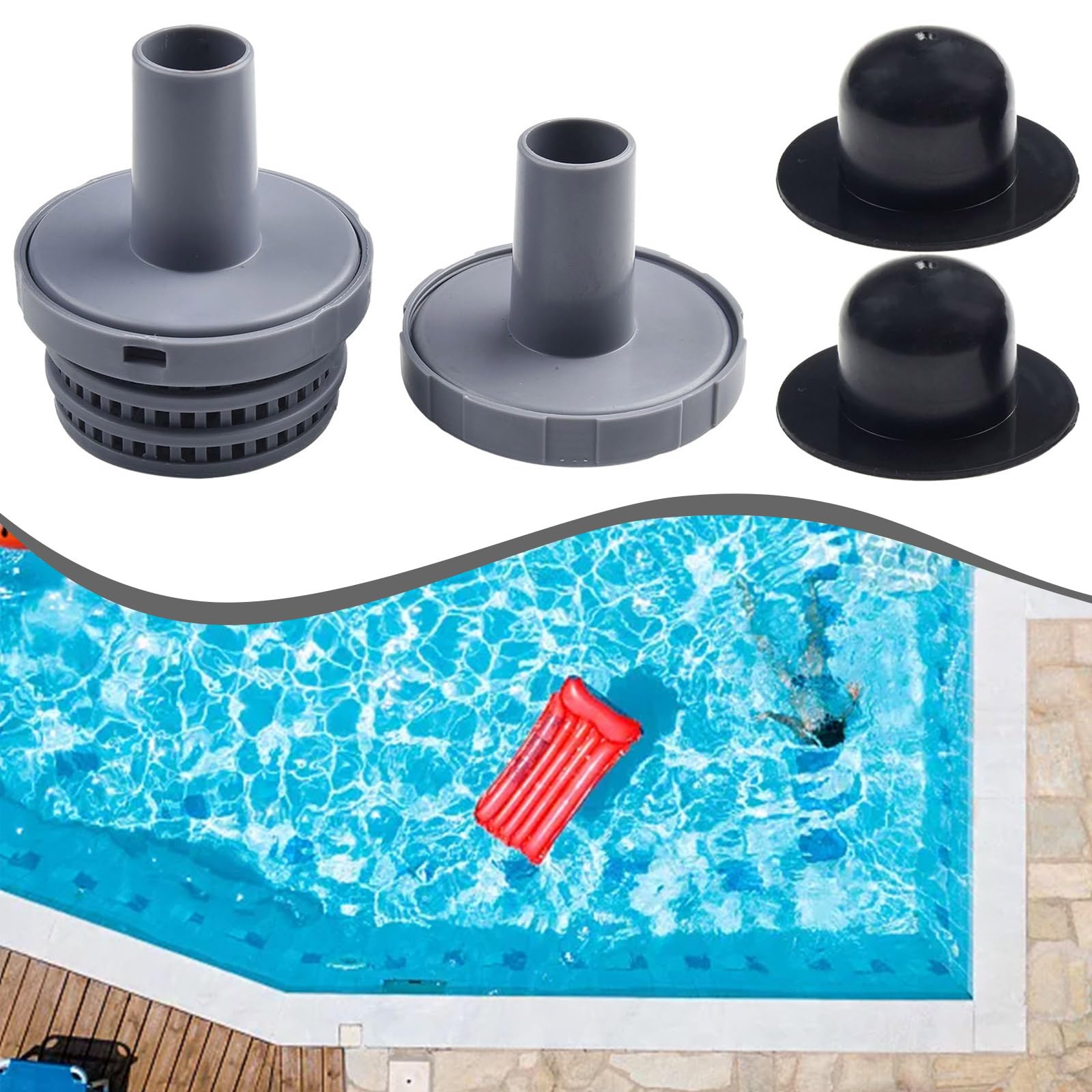Piezas de piscina de suelo con filtro de salida y boquilla de entrada y tapón de tapón de piscina para 25022E 1500