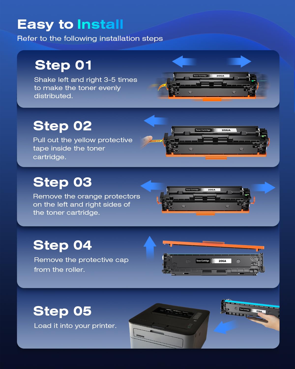 Snapklik.com : Halloya 206A Black Toner Cartridge Compatiable