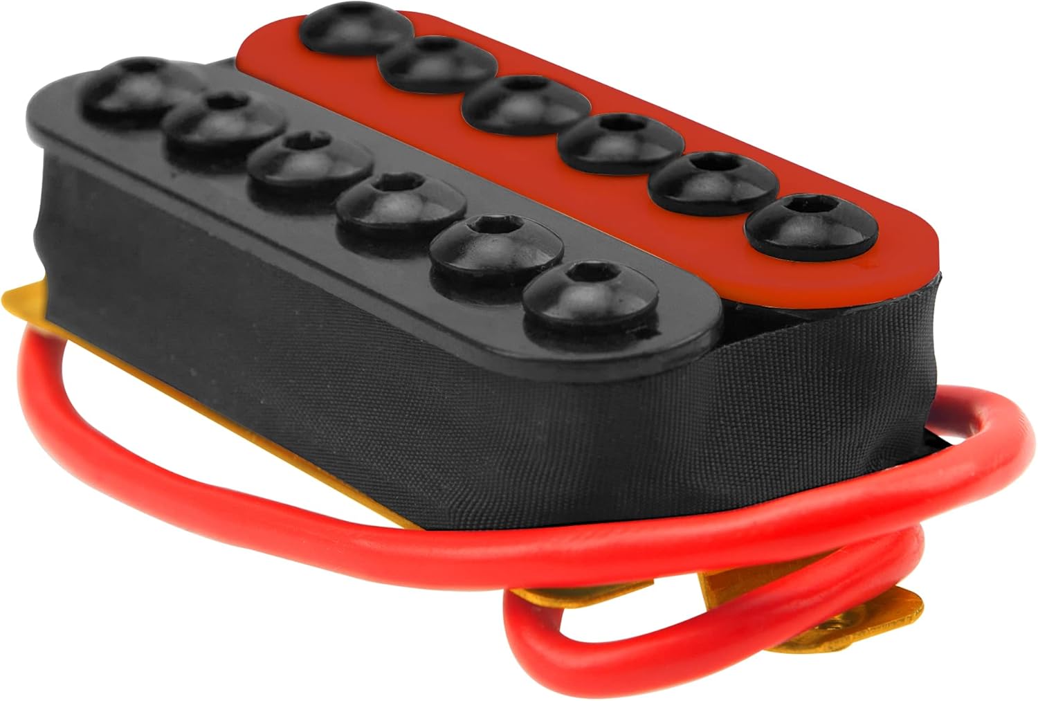 2Pcs Yootones Adjustable Electric Guitar Humbucker Double Coil Pickup Neck 50mm Bridge 52mm Compatible with ST SQ LP Guitar Instrument (Red Black)