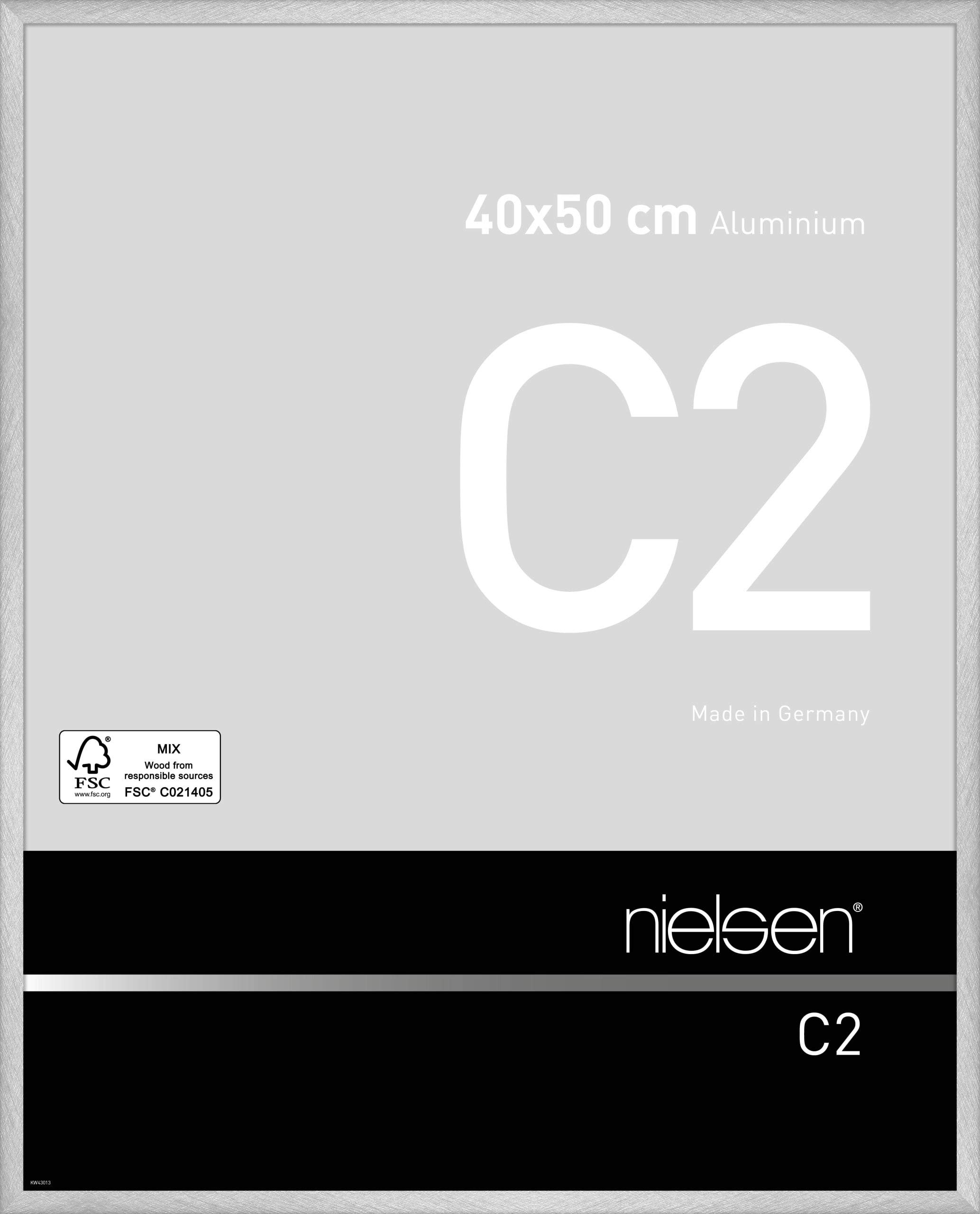 Cadre photo aluminium Nielsen C2 argent 16x20 ins pour salon moderne
