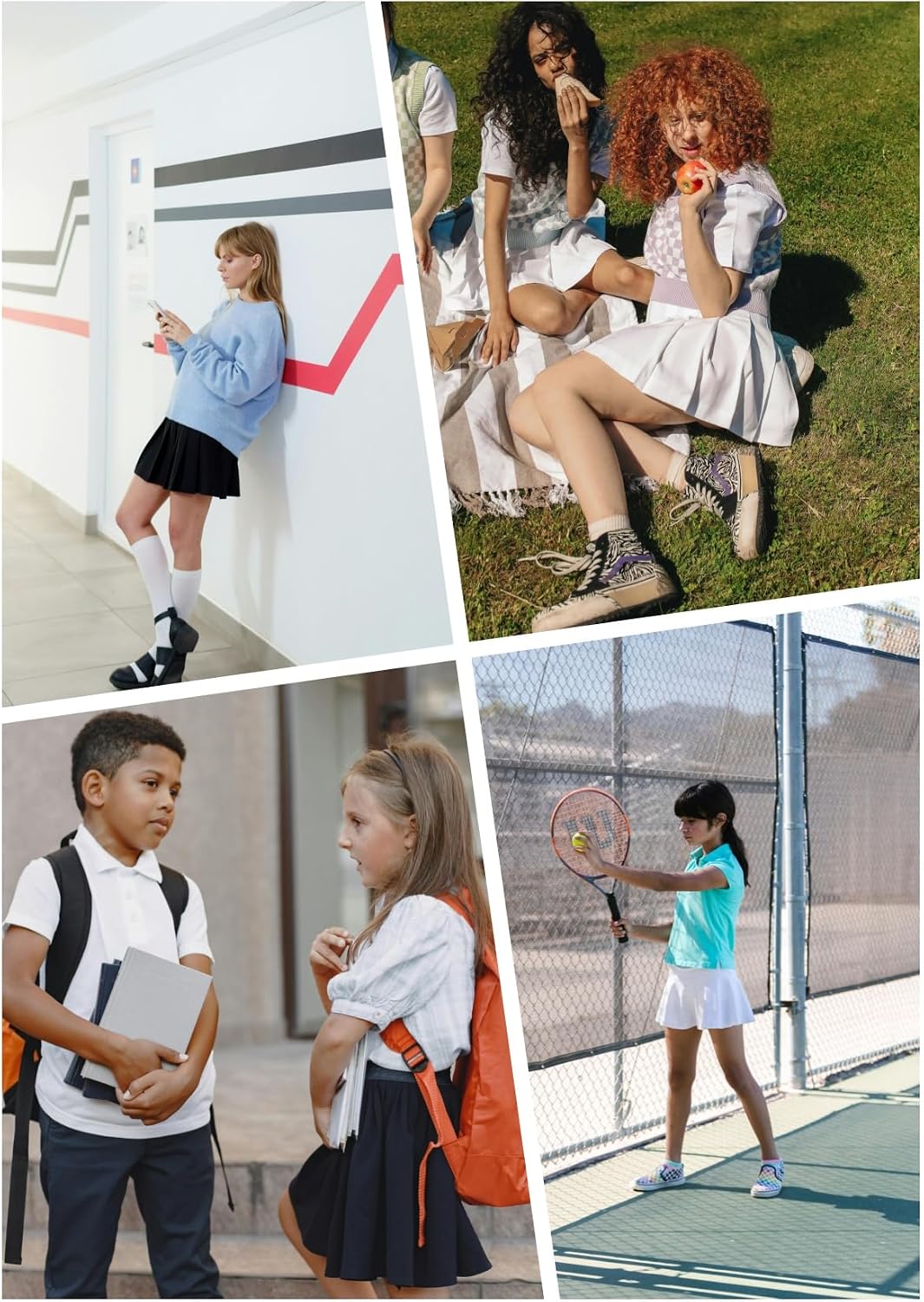 Girls Pleated Uniform Skirt with Shorts, Athletic Tennis Skirts for Baby Girls, Toddler Skort 2T-14