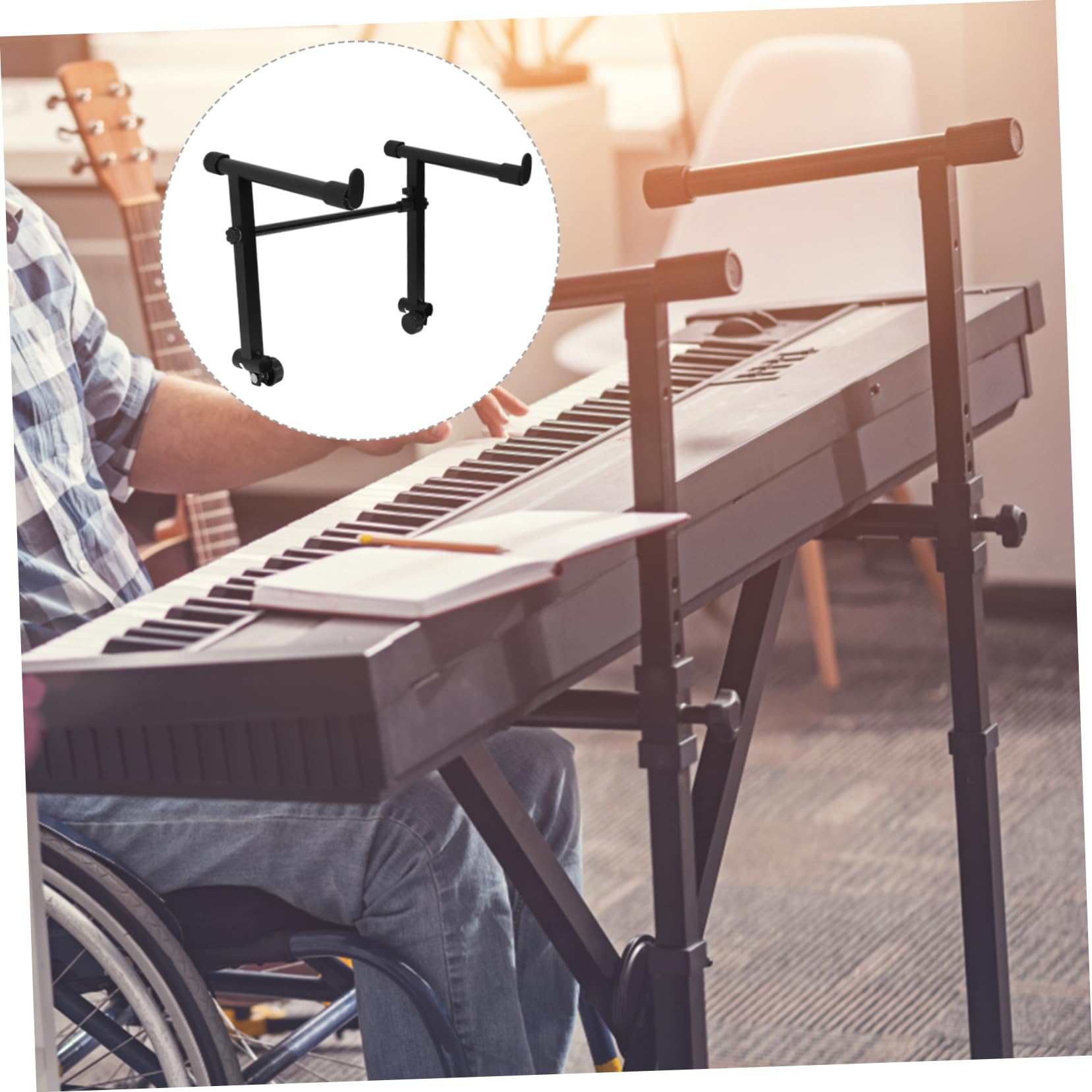 TOYANDONA Soporte Para Piano Eléctrico Resistente y Seguro Diseño Antideslizante Hierro Sólido Capacidad De Carga Alta