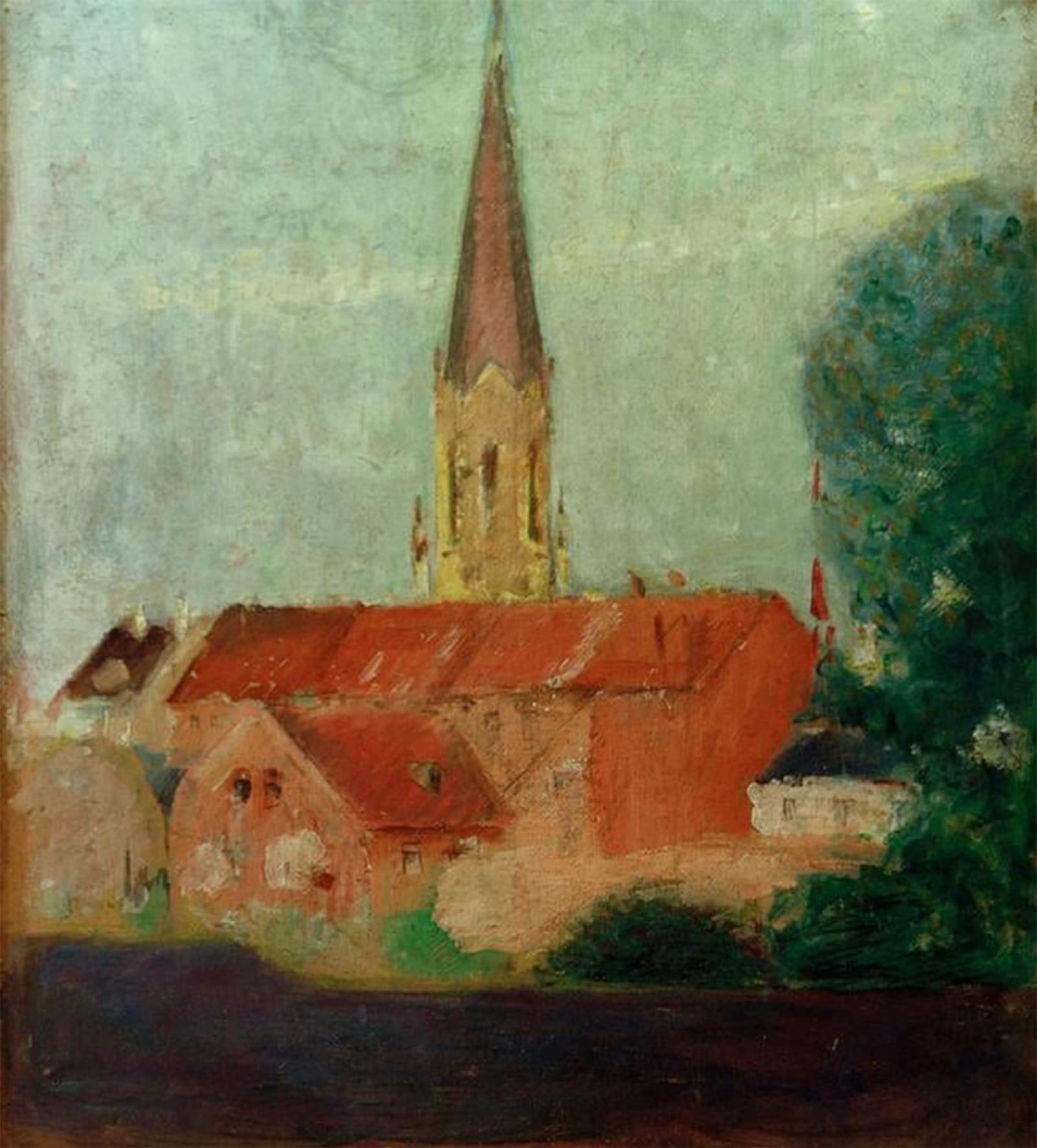 ARTXLXXBN Famous Painting Art Wall Decor Abstract Art Picture Marienkirche by August Macke Animal Pictures for Home Decor 60x90cm