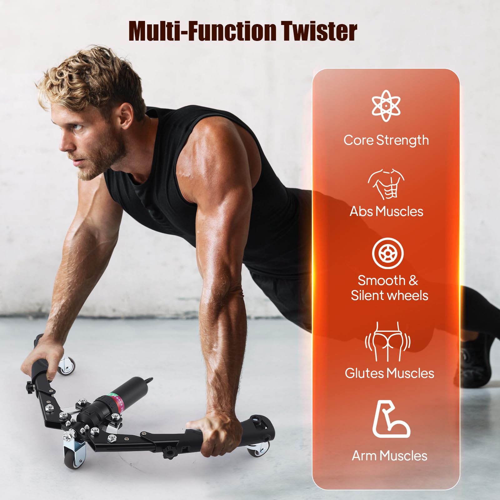 Power Twister 2 In 1, Pettorali Attrezzi Palestra Casa, 10 ~ 200 kg, Esercizi per Petto, Braccia, Spalle, Addominali e Schiena, Trainer Portatile per Body: Casa, Viaggio, Outdoor