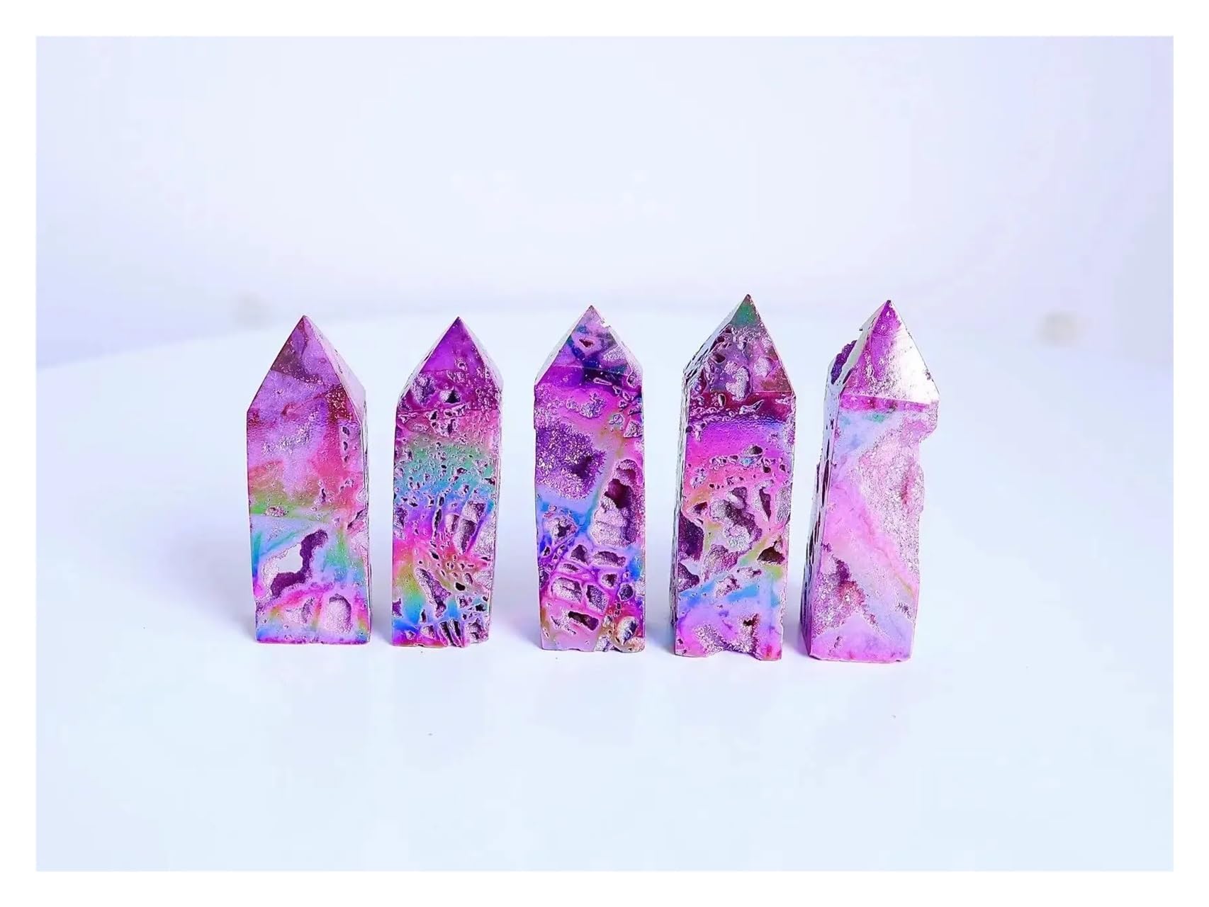 AARTERZZA 500-550g Sphalerite Crystal Wand Titanium Coated 1pcs