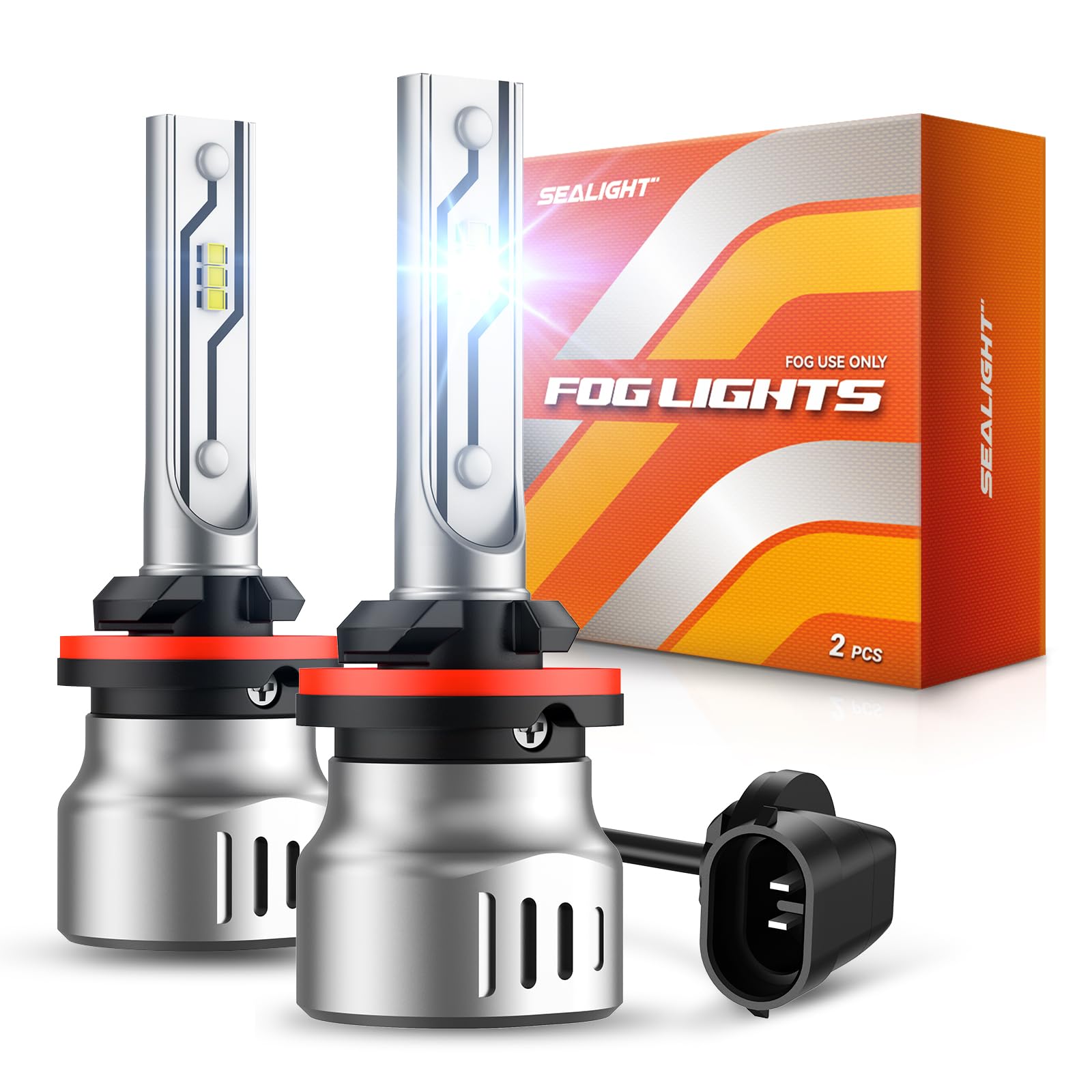 SEALIGHT 881/889 LED Fog Light Bulbs, 12000LM 6500K White-2 Pack, for SUV