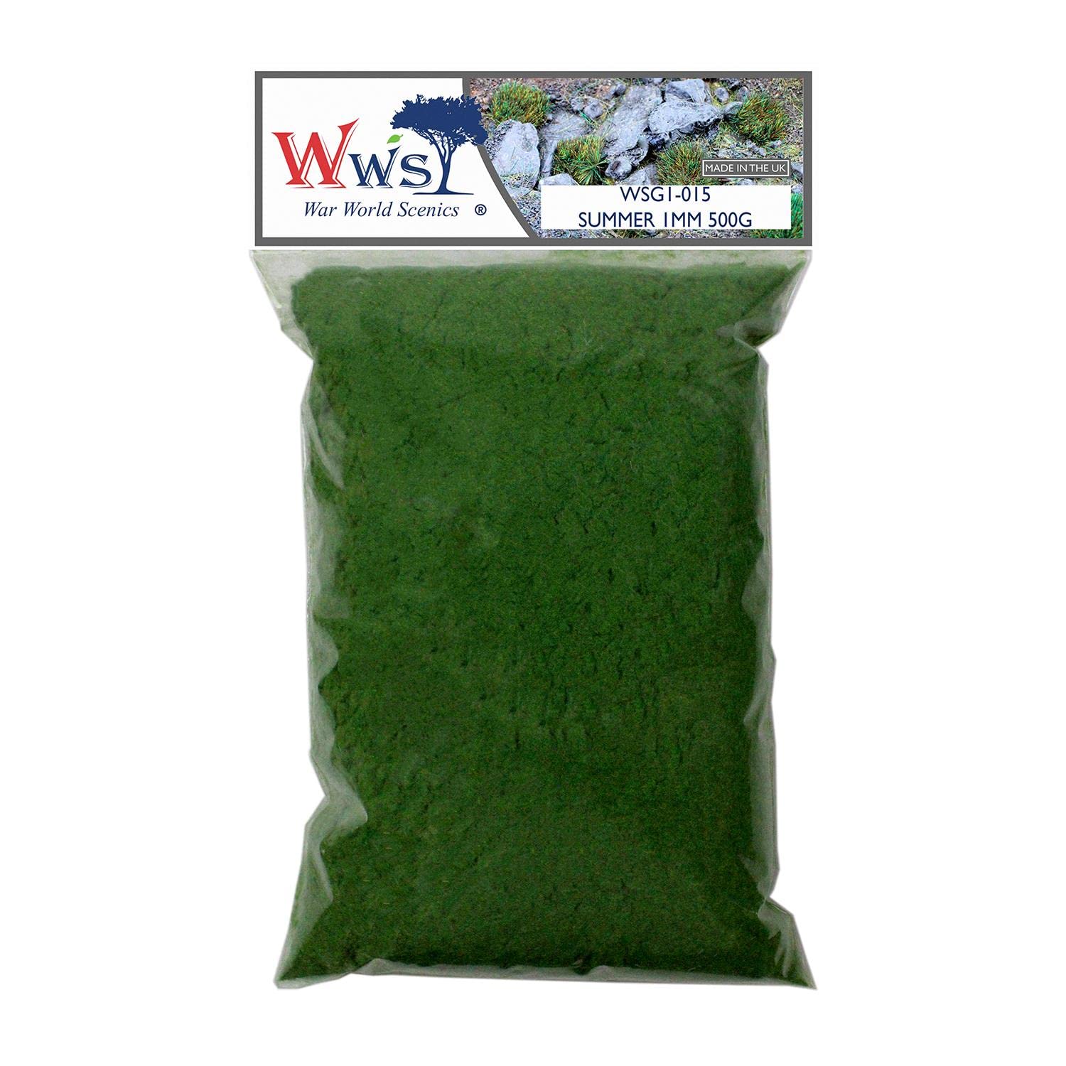 WWS War World Scenics WWScenics | 1mm Sommer Statische Grasfasern | 500g | WSG1-015 | Streugras für Modellbahn und Modellbau