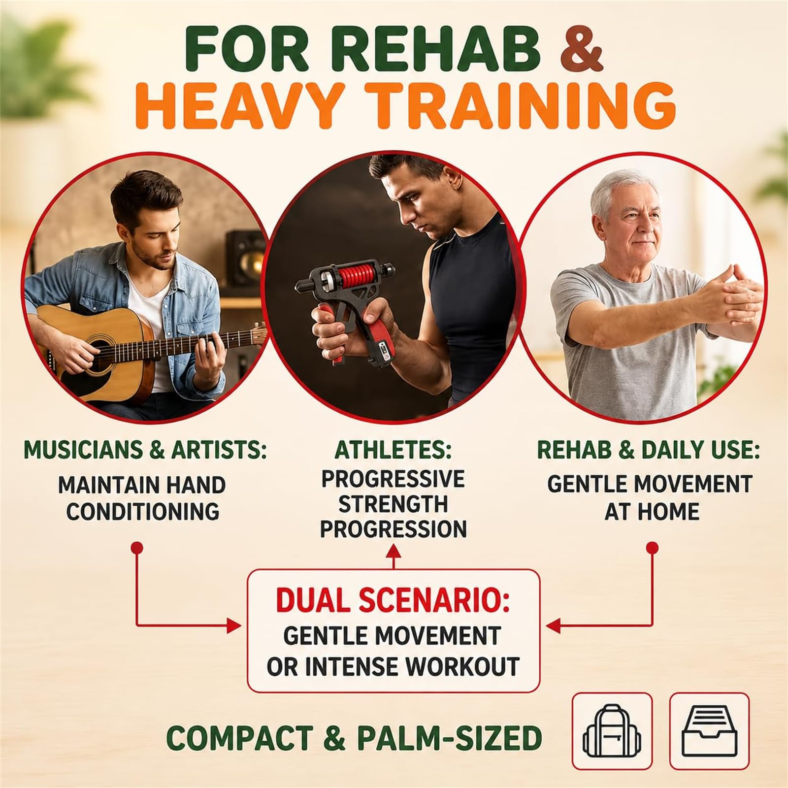 Entrenador de mano ergonómico ajustable con agarre en H, fortalecedor de antebrazo con contador para entrenamiento y alivio del estrés, ejercitador de muñeca con mango antideslizante