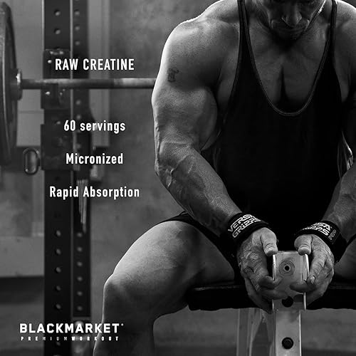 Miniatura 4 de BLACKMARKET RAW Creatine - Mezcla de bebida en polvo de entrenamiento para hombres y mujeres, mejora el tamaño muscular, la fuerza, la definición,