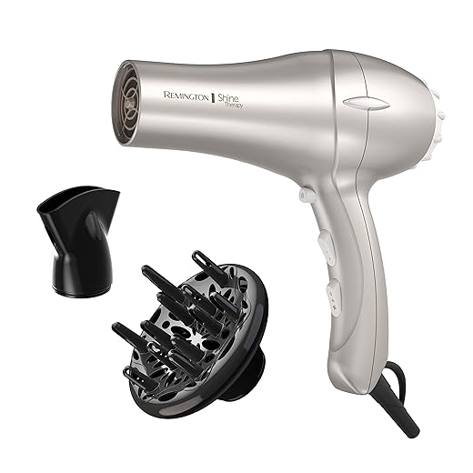 Remington Pro D2042 Professional Titanium Ceramic Hair Dryer with Concentrator and Diffuser Attachments Blue