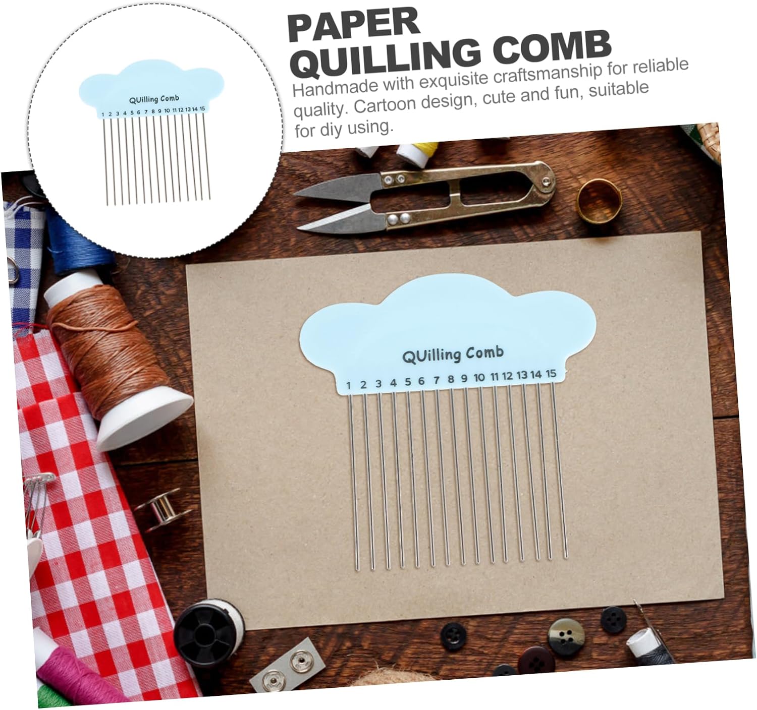 jojofuny Paper Quilling Comb Tool Metal Plastic Curling Supplies DIY Quilling Craft