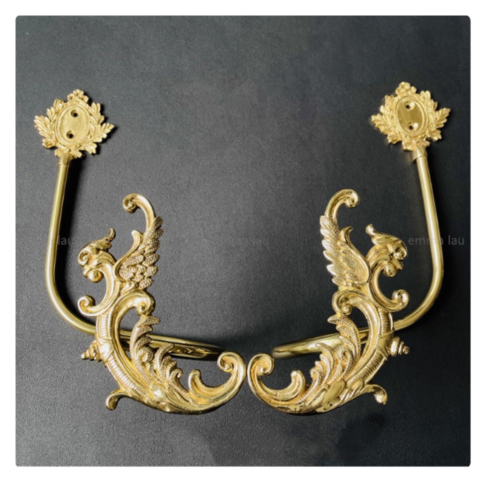 Brass Curtain Tieback Hook Full Copper Wall Curtain Hook Orchid Bow Shape Buckles Holdbacks Mounted Decoration Hanger(I PAIR)