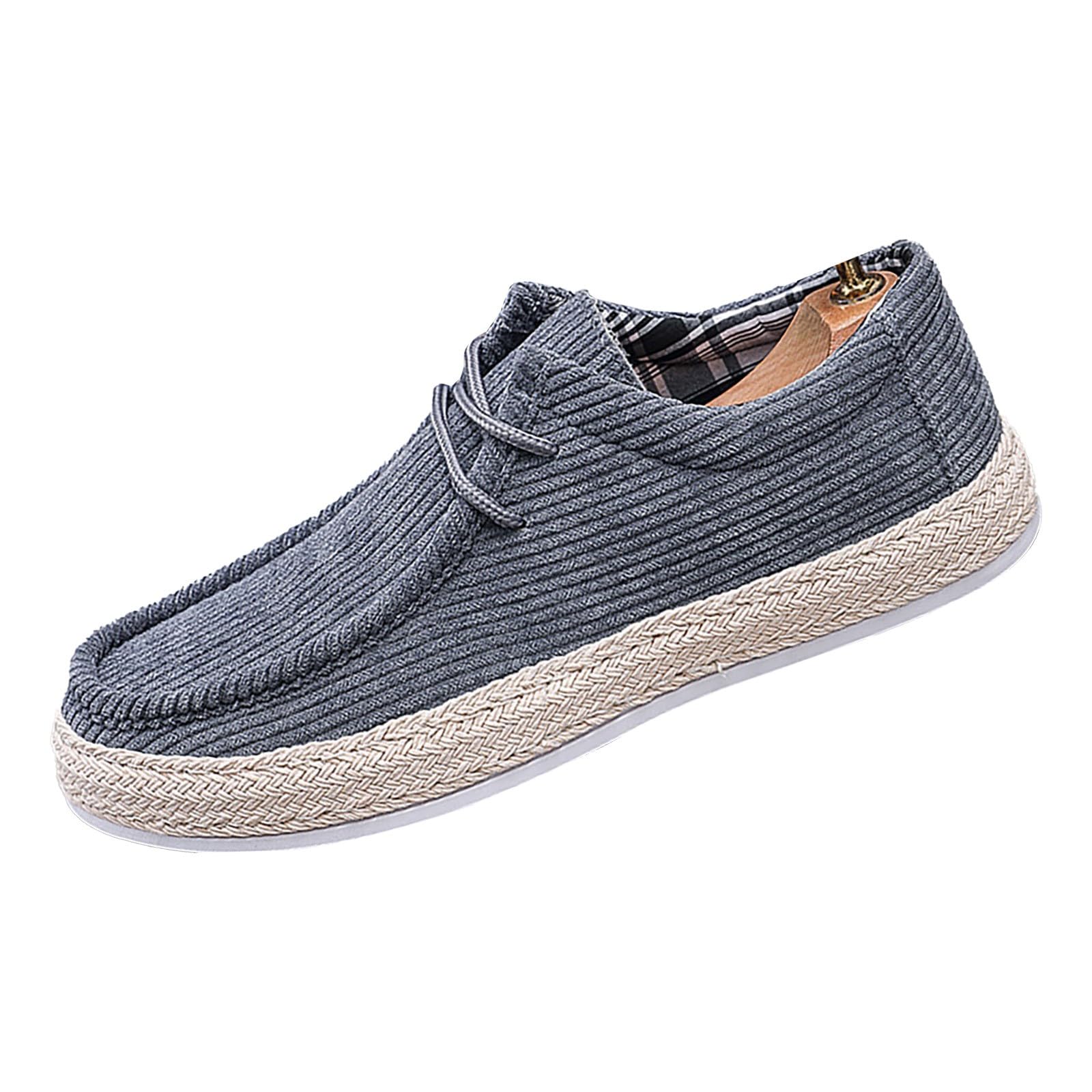 generisch Espadrillas da uomo in velluto a coste, casual, slip-on, scarpe per il tempo libero, scarpe in lino, mocassini piatti, comode, leggere, comode, traspiranti, scarpe da ginnastica antiscivolo